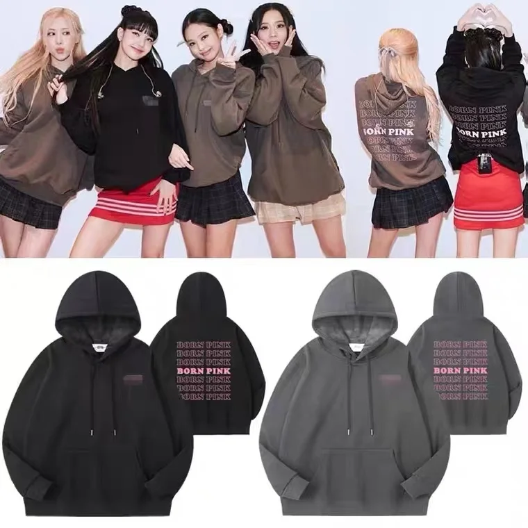 Top Trends: KPOP LISA JENNIE Concert BORN PINK Hoodie Printing Official Same Paragraph Long-sleeved Unisex Sweatshirt Pullover HIP HOP Shoppable Styles