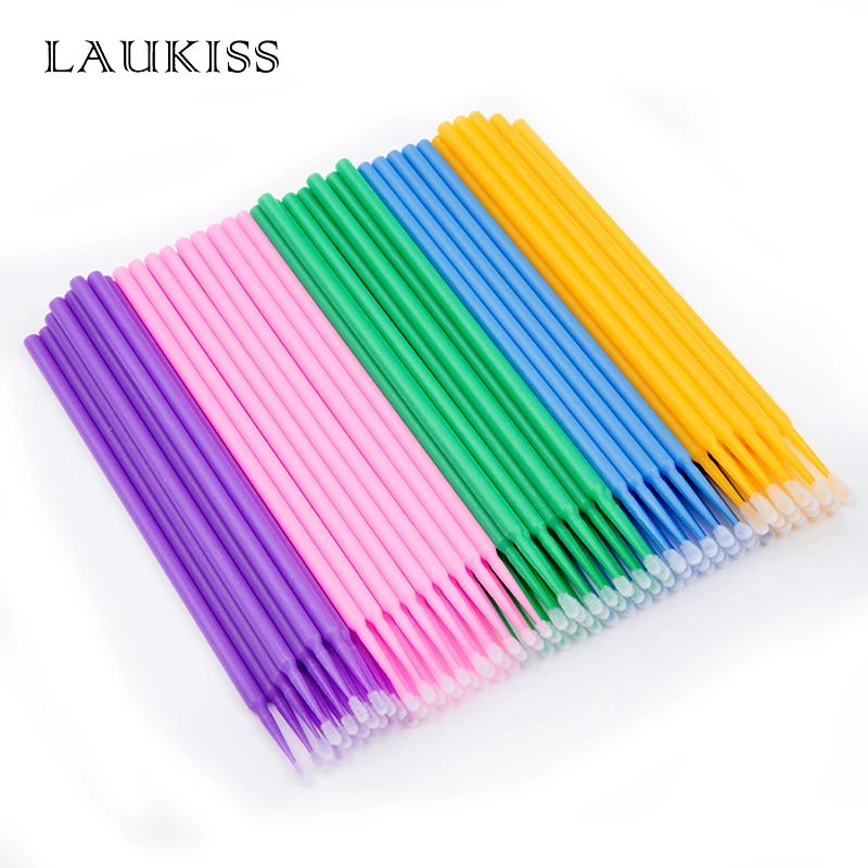 Top Trends: 500pcs / lot Applicator Micro Brushes For Eyelash Extension Lash Cleaning Brushes Lip Brush Sticks Makeup Tools LAUKISS Shoppable Styles