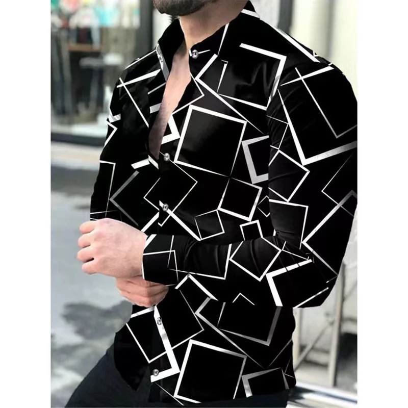 Top Trends: Lapel Shirt Men&#039;s Spring And Summer Casual Street Matrix Strip Plaid Top Soft Material Breathable New Hot Sale Large Size Shoppable Styles