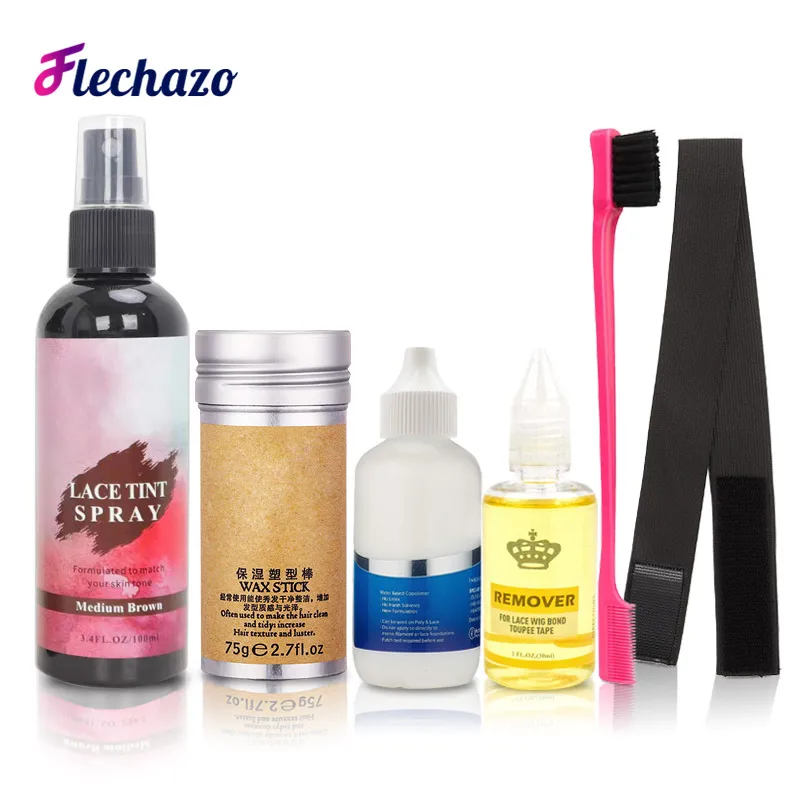 Top Trends: Lace Tint Spray Kit With Everything For Lace Front Wig Waterproof Lace Glue And Remover Hair Wax Stick Lace Melt Band 6Pcs Kit Shoppable Styles