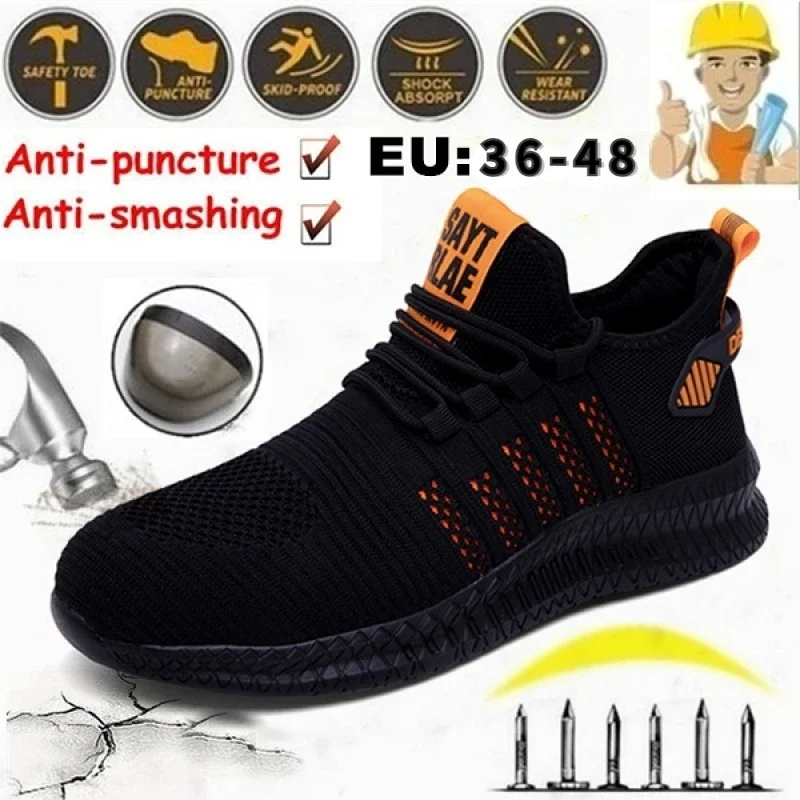 Top Trends: Outdoor Men's Work Steel Toe Safety Shoes Comfortable Breathable Safety Boots Men's Sports Shoes Hiking Shoes Shoppable Styles