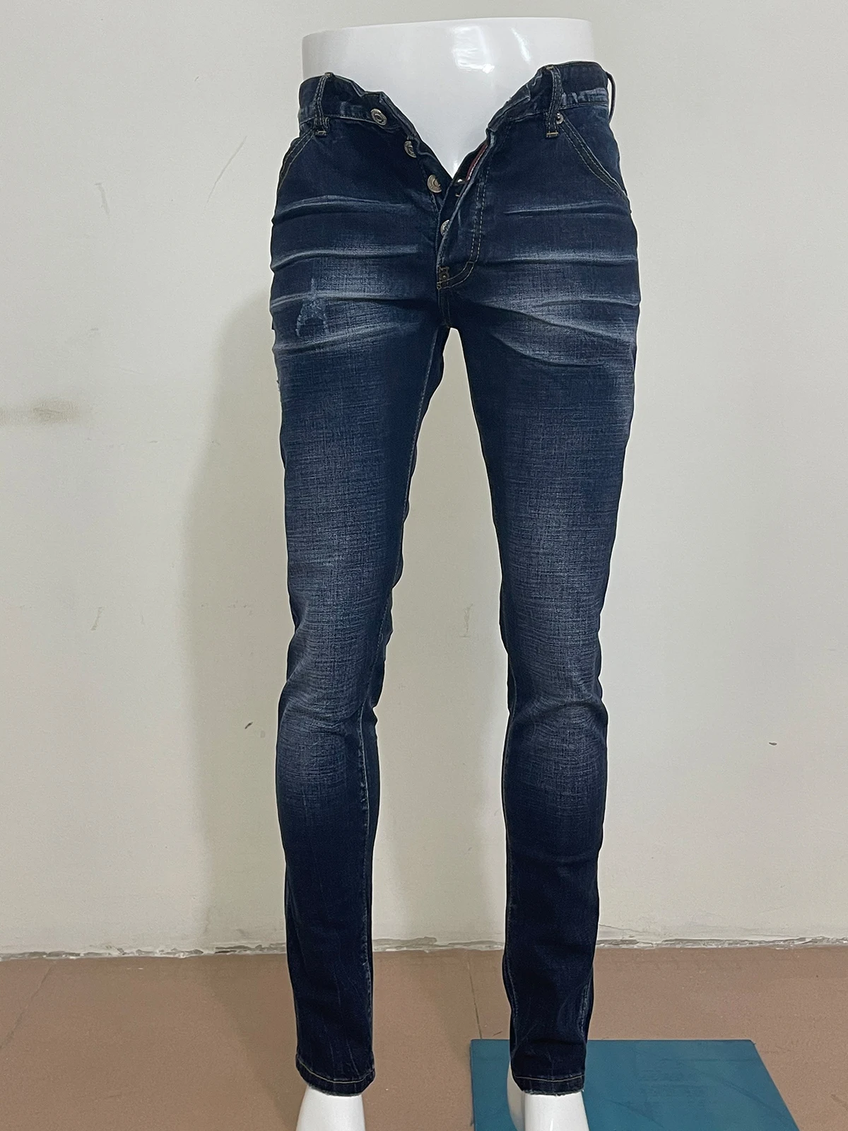 Top Trends: 2023 New Year Jeans D2 Jeans Men Wash Small Foot Tide Patch Holes Paint Points Slim Casual Shoppable Styles