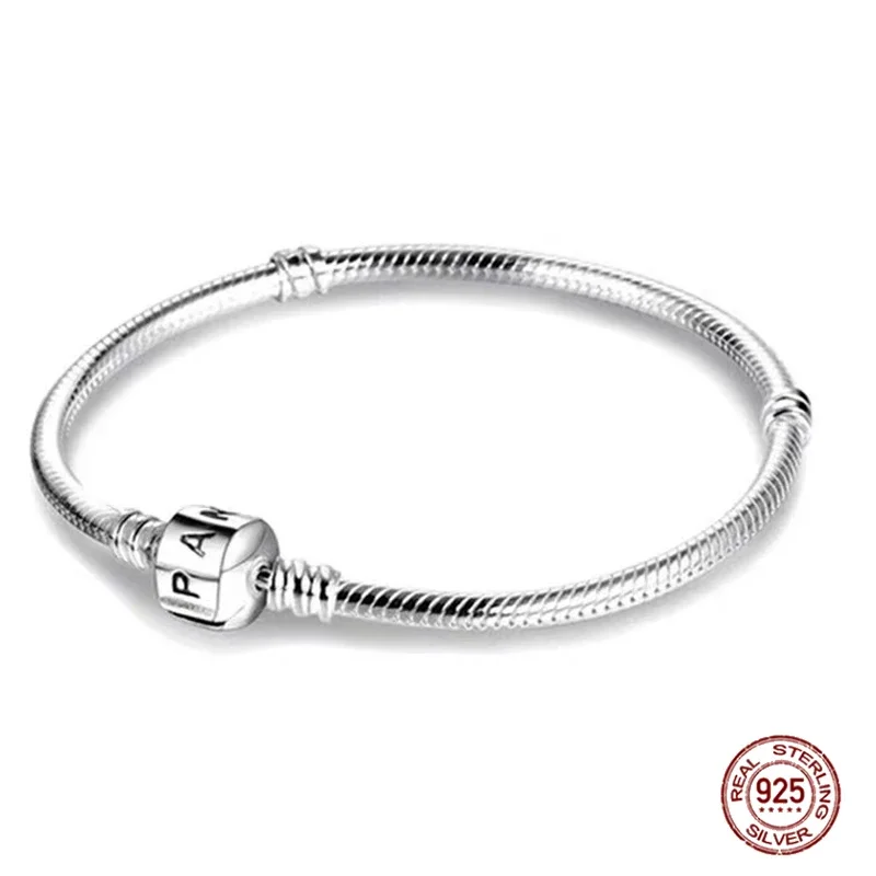 Top Trends: Classic Women&#039;s Jewelry 925 Sterling Silver Exquisite Snake Bone Bracelet Fit Original Charm Beads DIY Christmas Gift Shoppable Styles