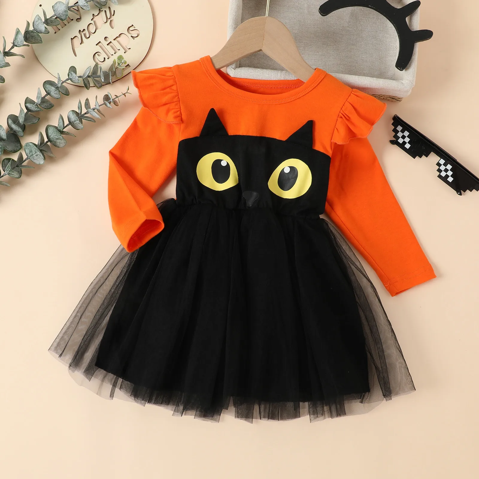 Top Trends: 1-6Y Halloween Newborn Infant Baby Girls Costumes Cute Cat Lace Dress Long Sleeve Ruffles Dresses Princess Clothes Party Outfits Shoppable Styles