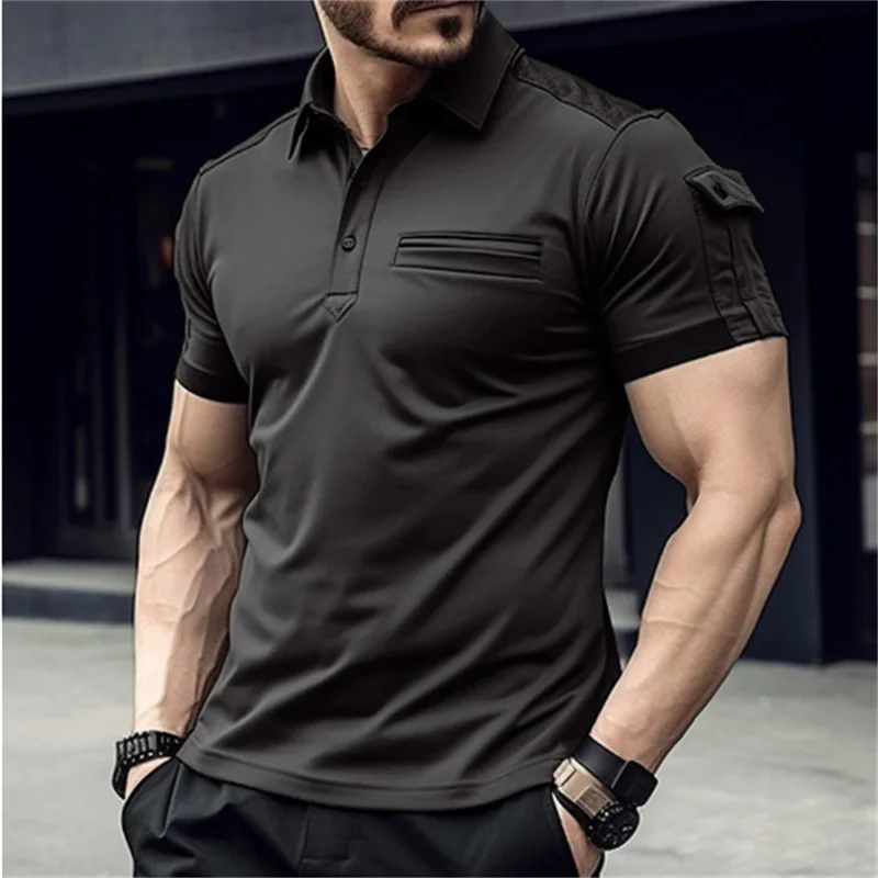 Top Trends: New Summer Men&#039;s Polo Pocket POLO Shirt Men&#039;s Muscle Sports Polo Shirt High-end Business Casual Lapel Short-sleeved T-shirt Top Shoppable Styles