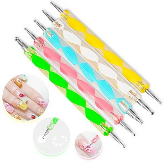 Top Trends: 5Pcs / Set Dotting Pen Nail Art Tip Crystal Beads Handle Dual-ended Metal Ball End Drawing Painting Rhinestones Manicure Tools Shoppable Styles - Image 6