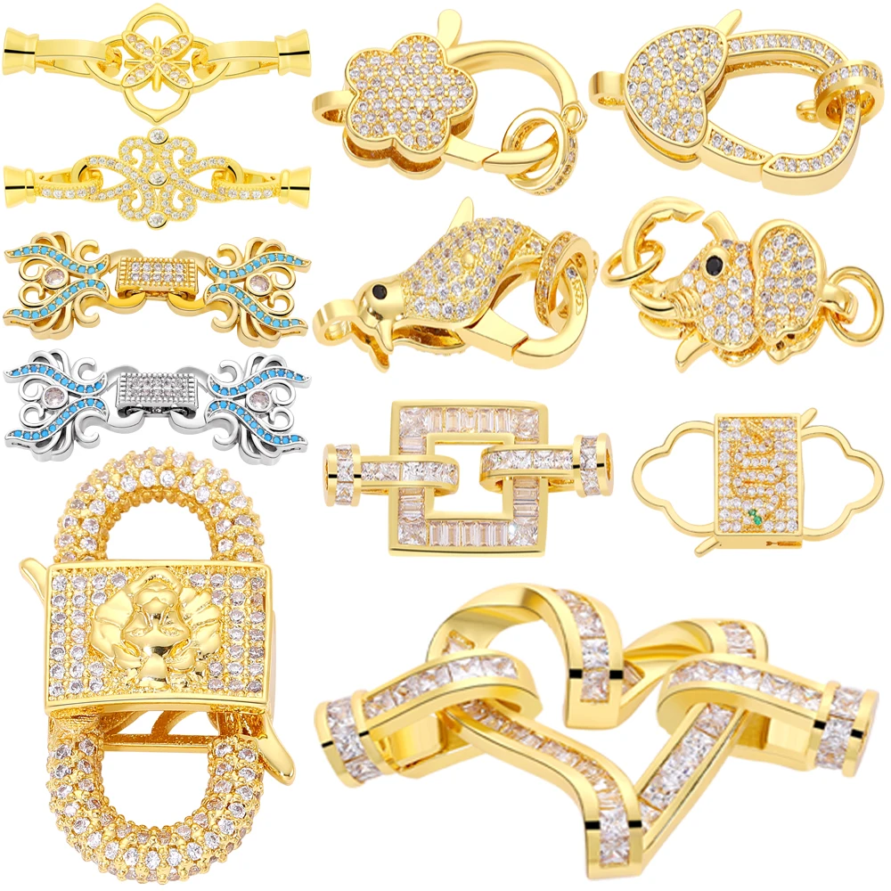 Top Trends: JUYA Gold Zirconia Clasp Hook Fasteners For Bracelets Silver Pearls For Jewellery Making Accessories Luxury Necklace Closures Shoppable Styles