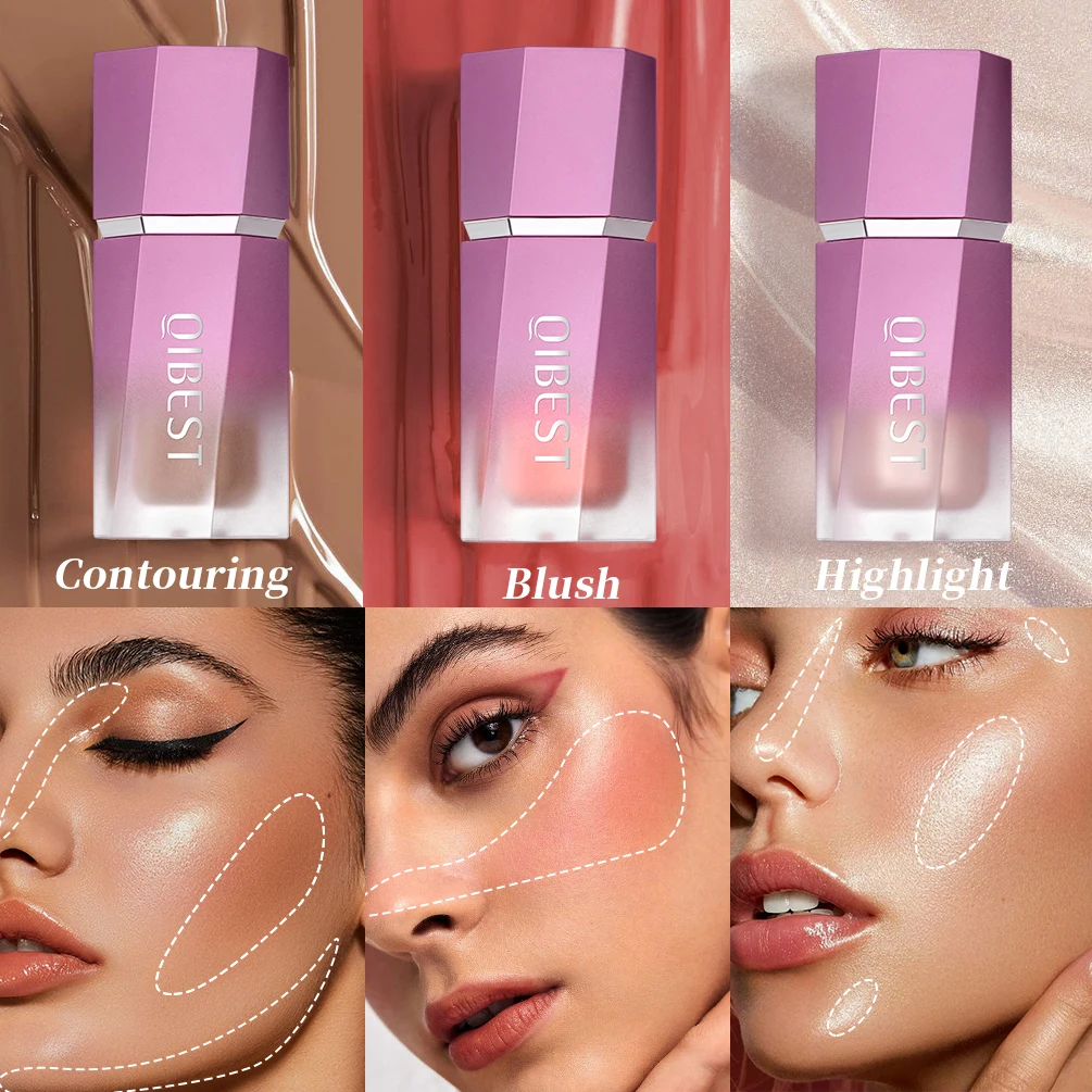 Top Trends: QIBEST Liquid Blush Stick With Cushion Natural Liquid Contouring For Face Blusher Pigment Lasting Cheek Tint Cream Blush Makeup Shoppable Styles