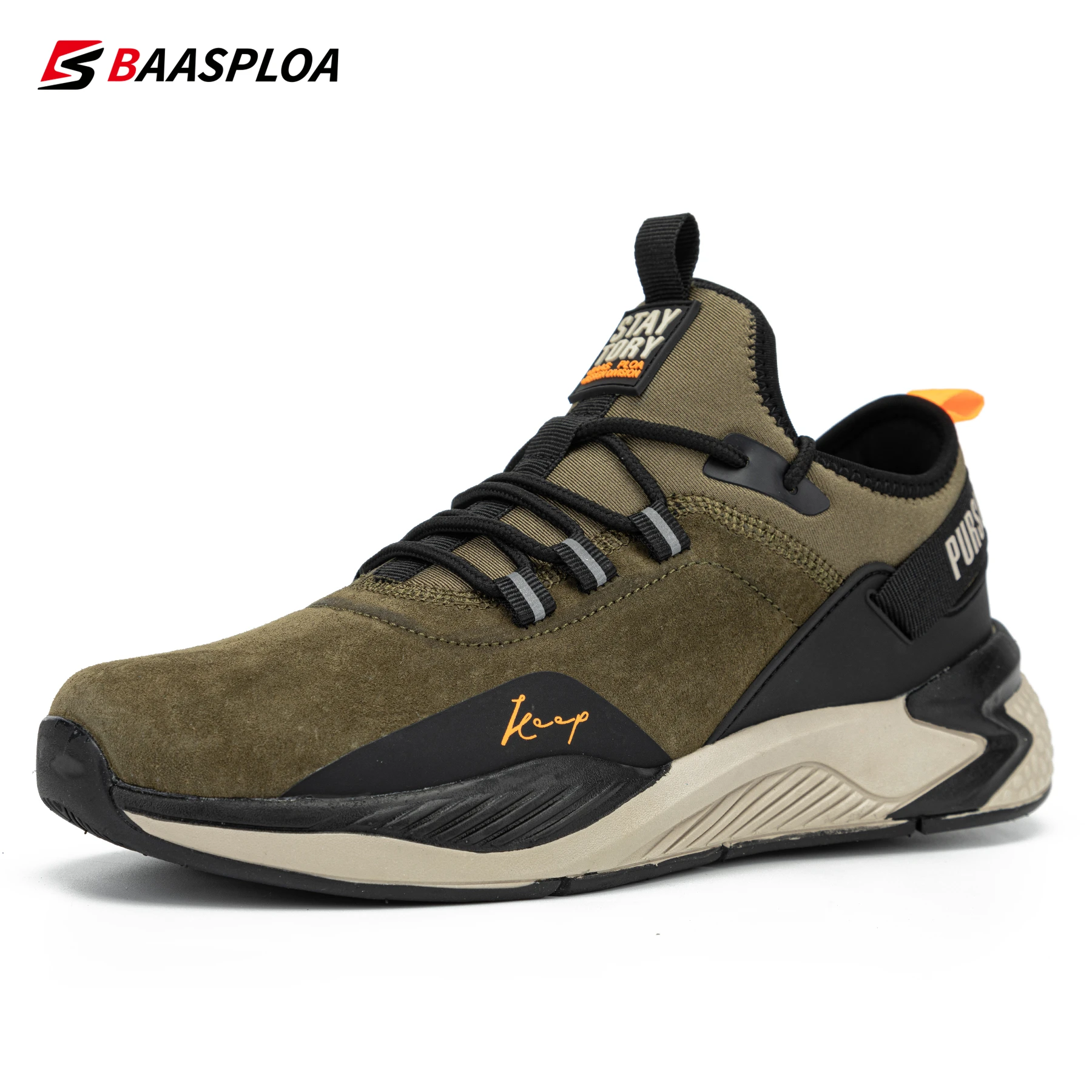 Top Trends: Baasploa New Men&#039;s Suede Shoes Waterproof Sneakers Non-slip Casual Running Shoes Fashion Male Damping Outdoor Walking Shoes Shoppable Styles