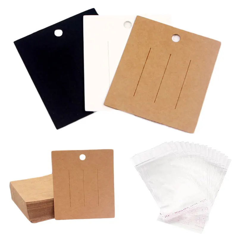 Top Trends: 50pcs / lot 6*7.5cm Blank Krafts Paper Card Hair Clips Hairpins Packaging Cards For DIY Hair Jewelry Display Cardboard Tags Shoppable Styles