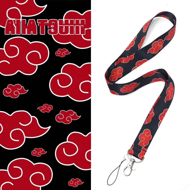 Top Trends: Anime Red Cloud Lanyard Neck Strap For Keychain Phone Key Webbing Ribbons Lanyards Accessories Neckband ID Card Neck Straps Shoppable Styles