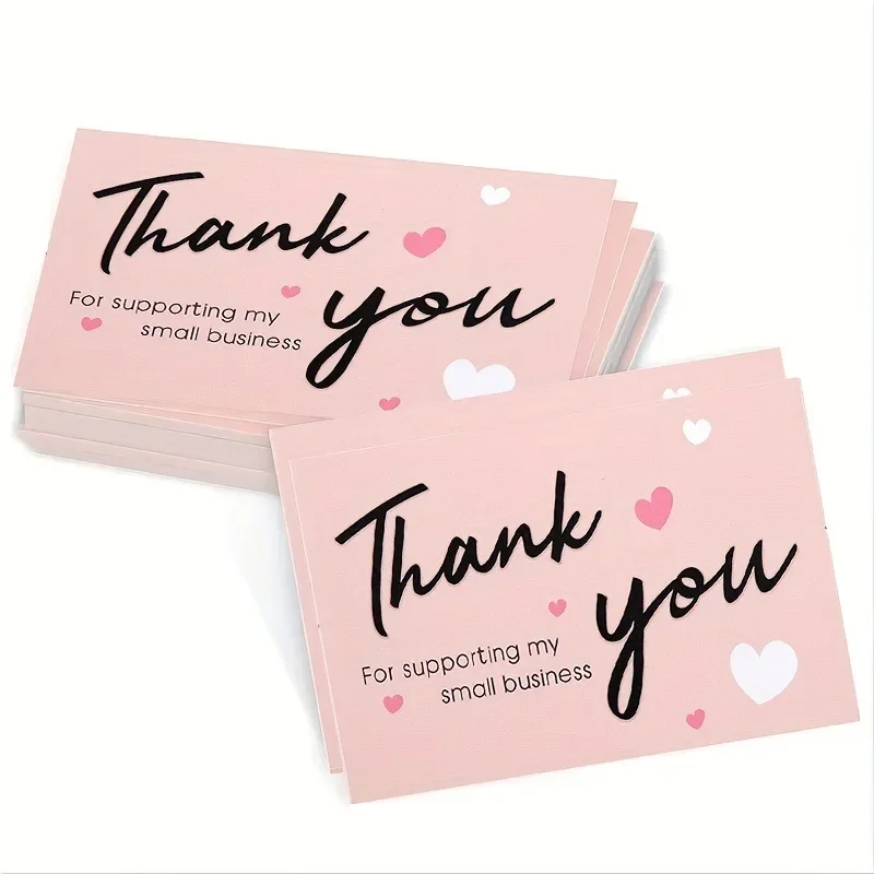 Top Trends: 30pcs Black Pink Thank You Cards Greeting Label Tag Packages For Small Business Gift Box Decoration Packaging Supplies Wholesale Shoppable Styles