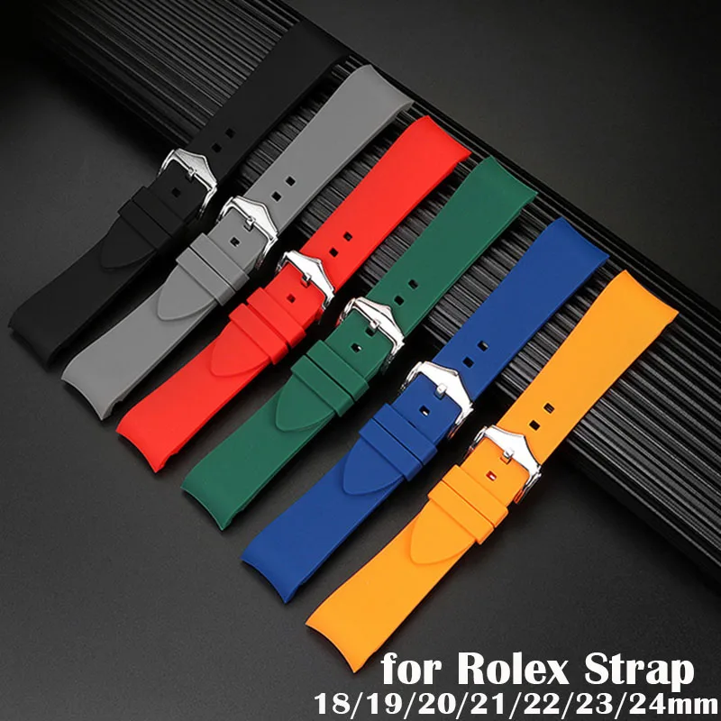 Top Trends: Soft Rubber Watch Strap 18mm 19mm 20mm 21mm 22mm 23mm 24mm For Rolex For Water Ghost Band Curved End Silicone Bracelet For Seiko Shoppable Styles