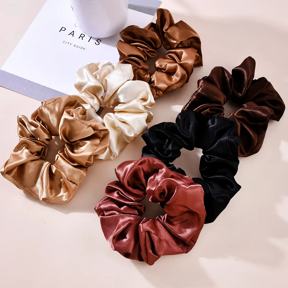 Top Trends: Women Satin Silk Hair Tie Elastic Scrunchies Ponytail Holder Hair Rope Rings New Christmas Hair Accessories Shoppable Styles - Image 4