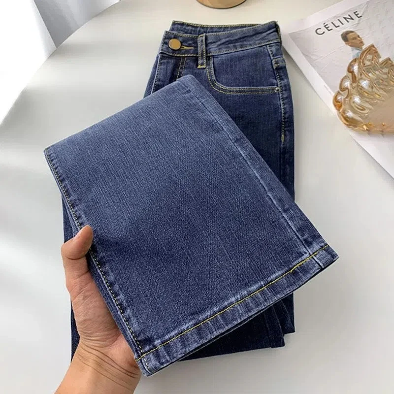 Top Trends: Women New High Waist Straight Jeans Spring Vintage Casual Ankle-length Denim Pants Korean Pantalones Streetwear Stretch Vaqueros Shoppable Styles