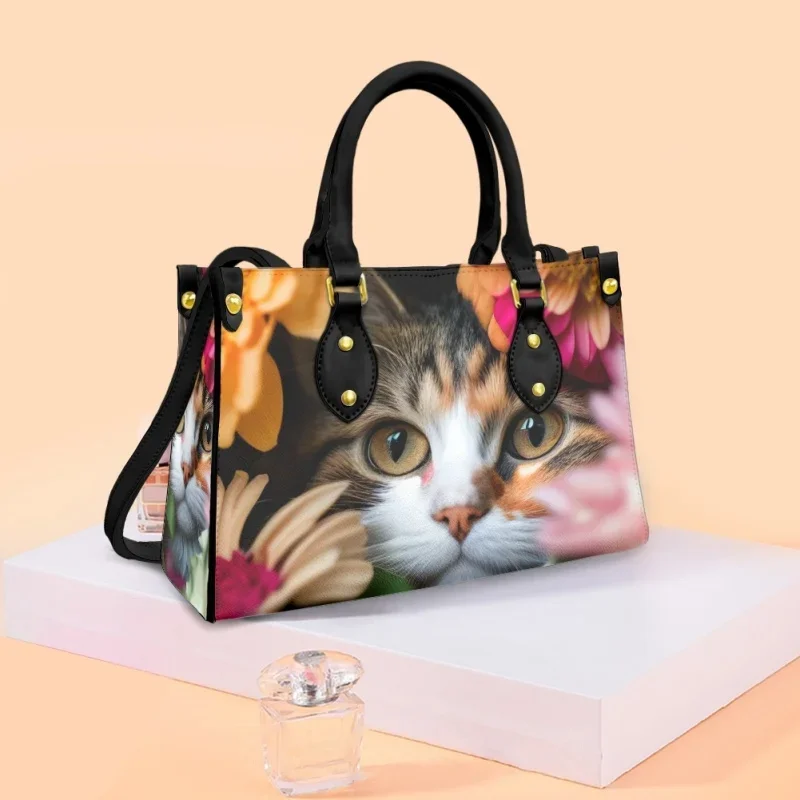 Top Trends: 2023 Fashion Flower Cats Print On Demand Women Leather Handbags For Girls Ladies Crossbody Bag Wholesale Dropshipping Hot Sales Shoppable Styles