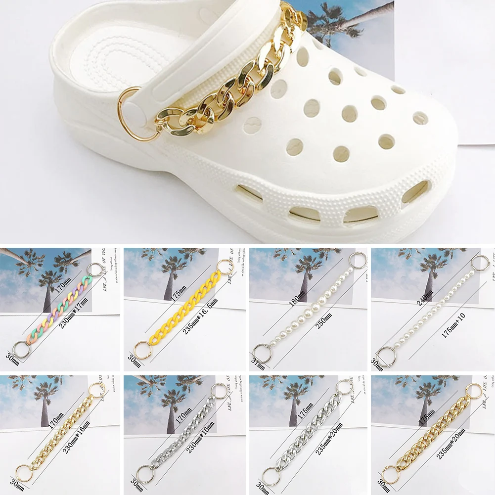 Top Trends: 1Pc New Pearl Shoe Chain Shoe Charms Croc Accessories Resin DIY Shoe Decoration Sneakers For Women Girls Shoe Buckle Gifts 2023 Shoppable Styles - Image 4