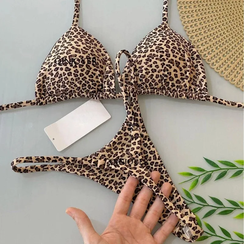 Top Trends: QINJOYER Swimwear Women Leopard Print Bikini Biquini Brazilian Swimwear 2 Piece Set Women Bikini String Swimming Suit Beach Wear Shoppable Styles