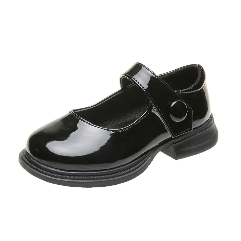 Top Trends: Wednesday Addams Shoes Cosplay Baby Girl Lmitation Leather Shoes 2023 New Black Children Cosplay Shoes Princess Shoes 2-16 Years Shoppable Styles - Image 2