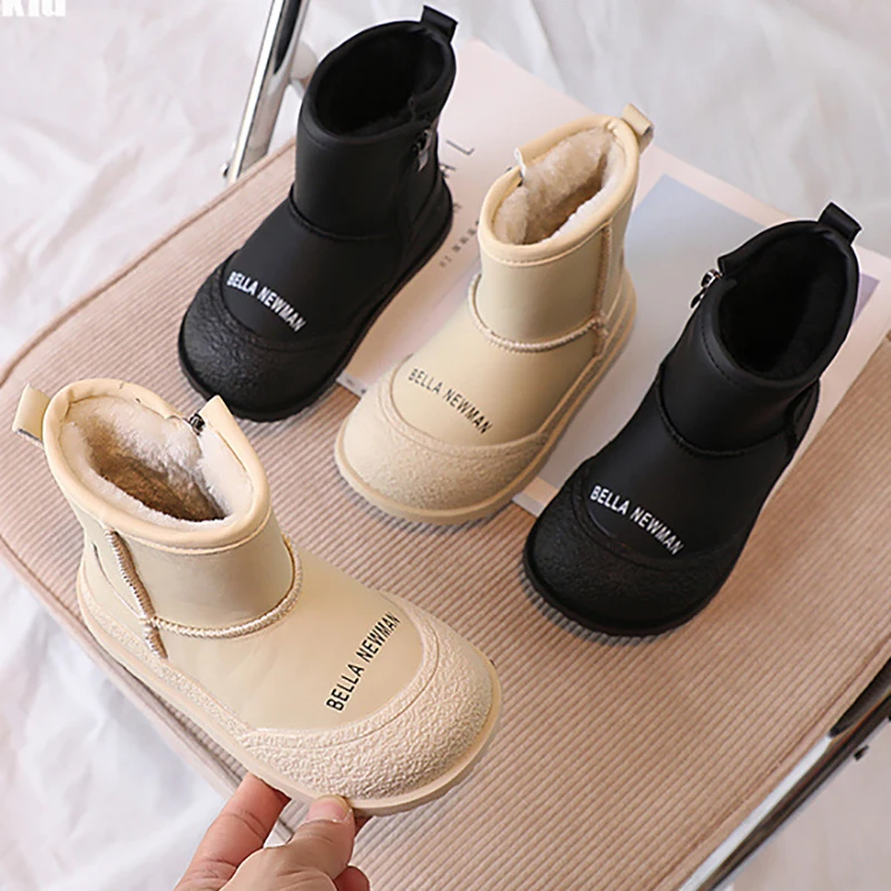 Top Trends: Kids Boots Boys Girls Boots Winter Warm Cotton Boots PU Leather Children Snow Boots Girls Shoes Boys Shoes Kids Shoppable Styles