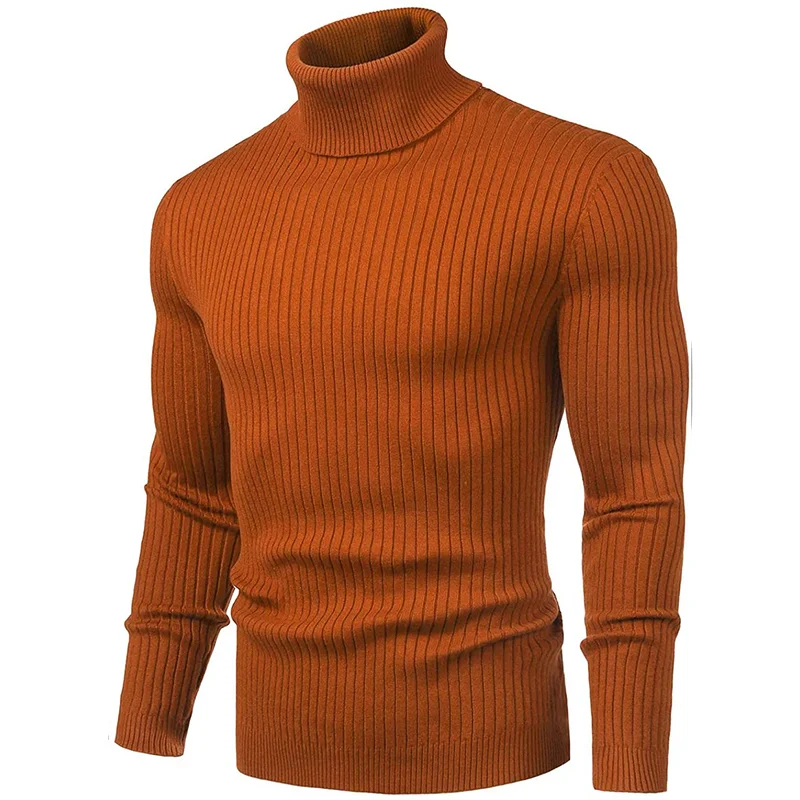 Top Trends: Men's Turtleneck Sweater Autumn Winter Men's Knitting Pullovers Rollneck Knitted Sweater Warm Men Jumper Slim Fit Casual Sweater Shoppable Styles