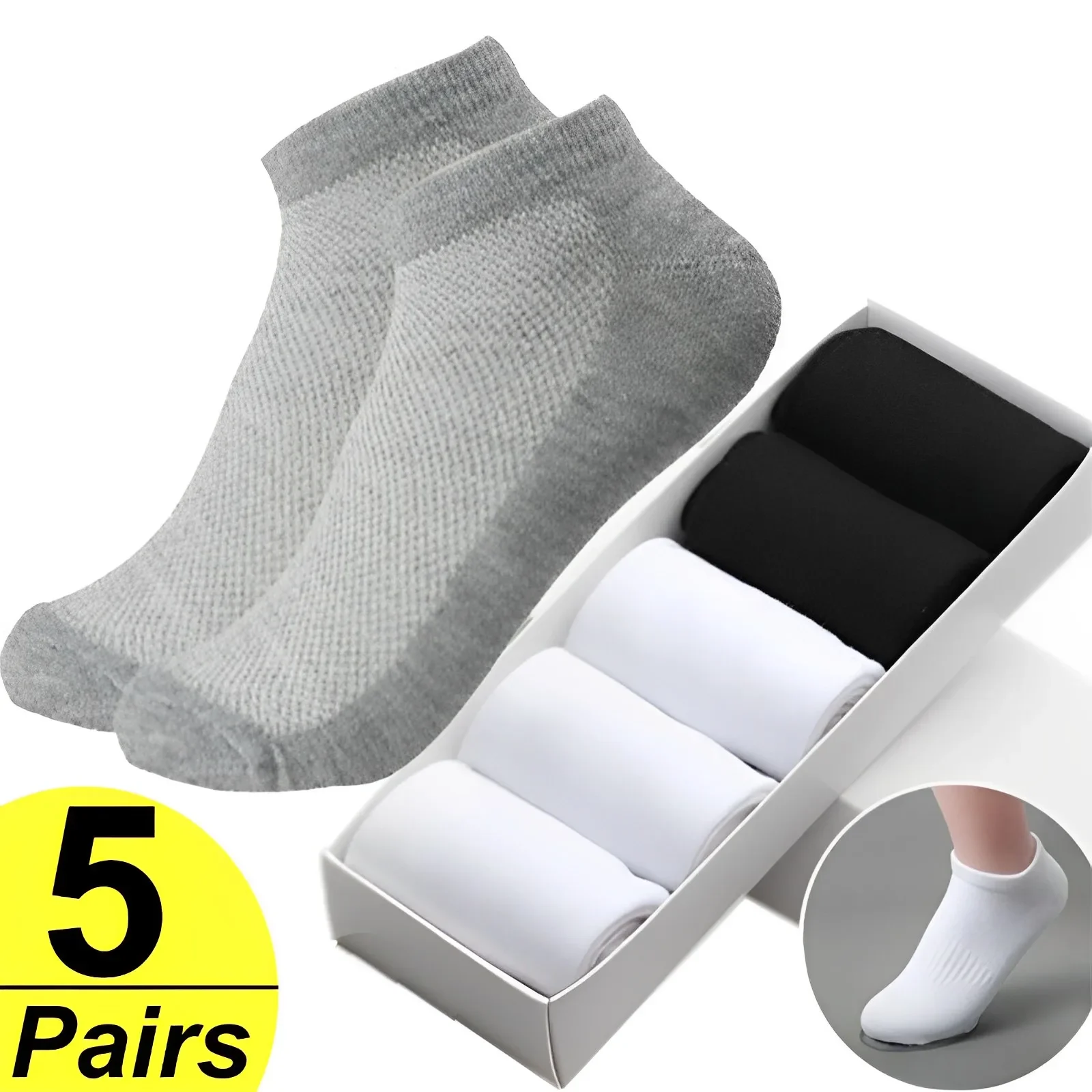 Top Trends: Cotton Short Men Socks High Quality Crew Ankle Breathable Mesh Casual Sports Soft Summer Women's Low-Cut Socks For Male Shoppable Styles