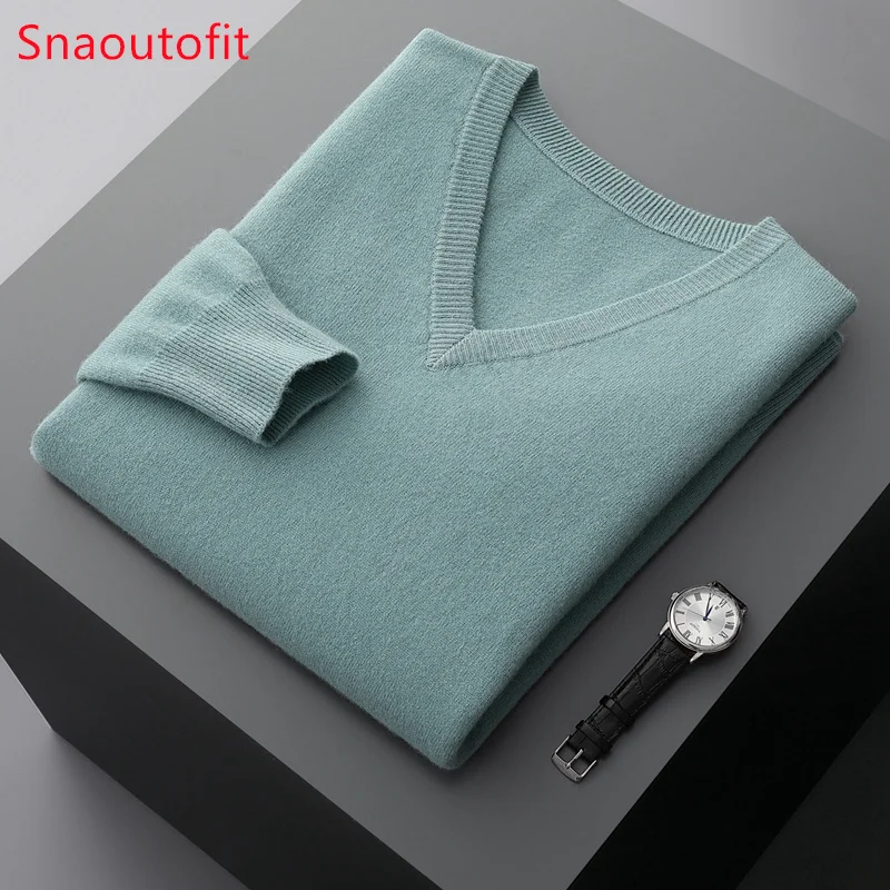 Top Trends: 2023 Spring And Autumn Men's Cashmere Sweater Large Size Loose V-Neck Basic Wool Knitting Sweater Men's Business Casual Pullover Shoppable Styles