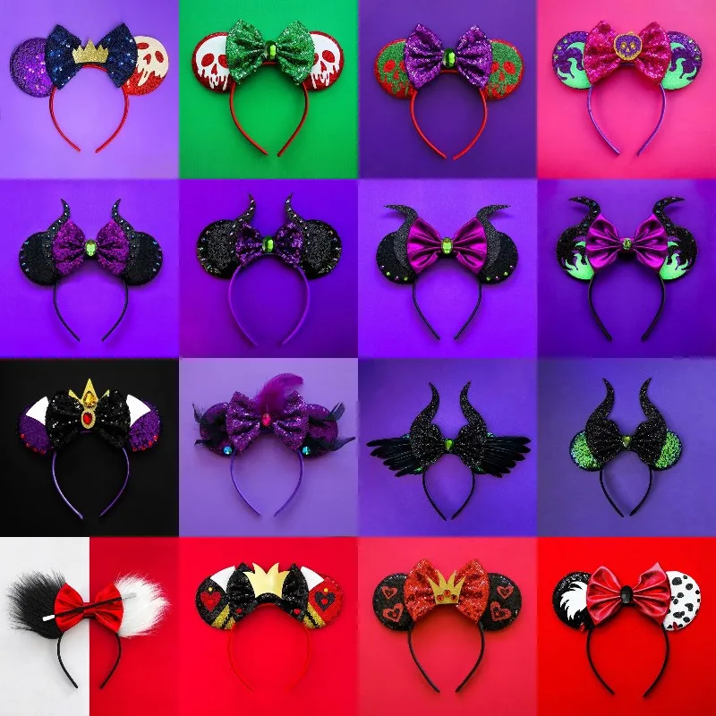 Top Trends: Disney Halloween Hair Bands For Women Cosplay Bat Skeleton Headbands Girl Mickey Ears Hairband Kids Sequins Bow Hair Accessories Shoppable Styles - Image 3