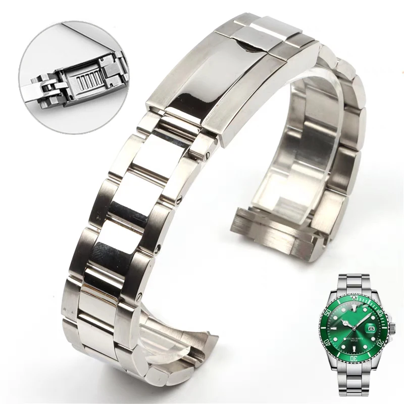 Top Trends: Watch Band For Rolex SUBMARINER DAYTONA Fine-Tuning Pull Button Clasp Watch Strap Accessories 904 Stainless Steel Watch Bracelet Shoppable Styles