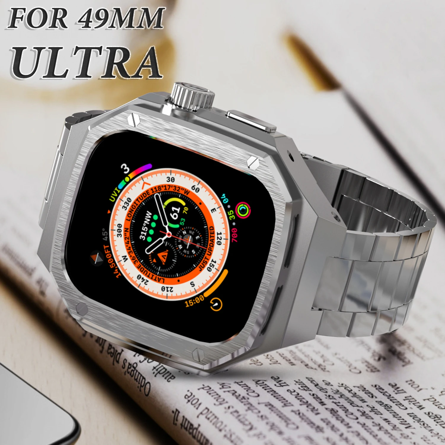 Top Trends: Luxury Aluminum Alloy Modification Kit For Apple Watch Ultra / Ultra 2 49MM Metal Bezel Frame For Iwatch Series8 49mm Accessories Shoppable Styles