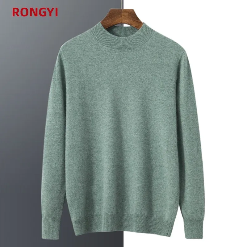 Top Trends: RONGYI Men&#039;s 100% Goat Cashmere Pullover Half Turtleneck Sweater Autumn And Winter Warm Solid Knit Sweater Business Casual Top Shoppable Styles