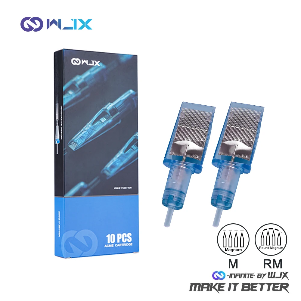 Top Trends: 10PCS WJX Curved Magnum Tattoo Cartridges Needles 3.5mm 5mm Dragonhawk Standard Needles Rotary Tattoo Makeup Machine Pen Shoppable Styles