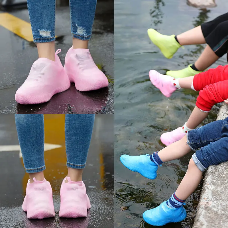 Top Trends: 1Pair Reusable Waterproof Rain Shoes Covers Silicone Outdoor Rain Boot Overshoes Walking Shoes Accessories Reusable Shoe Cover Shoppable Styles - Image 3