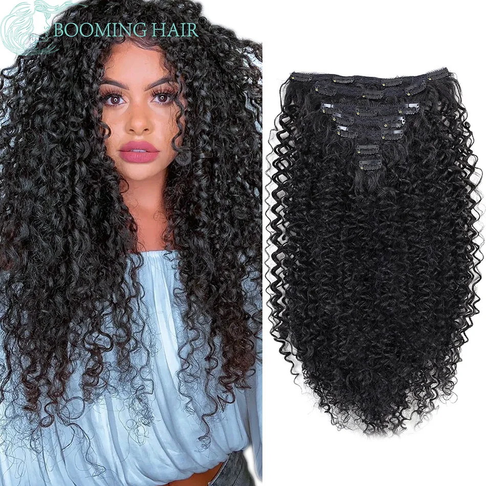 Top Trends: Synthetic Clip In Hair Extensions Kinky Curly Hair Pieces 140G Organic Fiber Jerry Curly Clip-on Hair 26&#039;&#039; 7pcs / Set Full Head Shoppable Styles