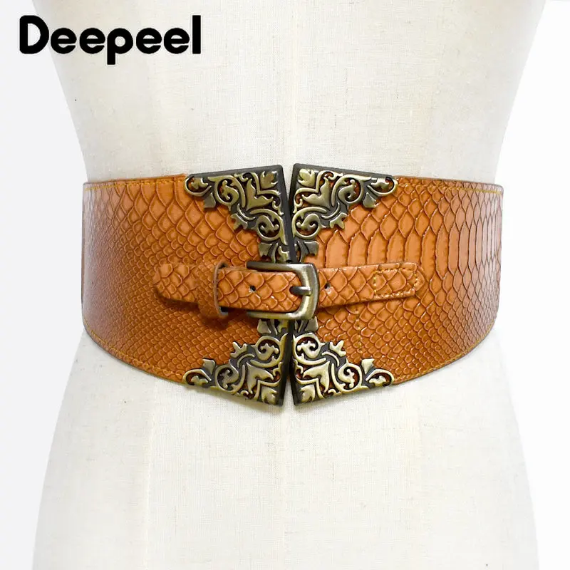 Top Trends: Deepeel 10.5*60-90cm Fashion Women Luxury Cummerbunds Leather Crafts Elastic Belts Retro Decoration Female Wide Corset Belt Shoppable Styles