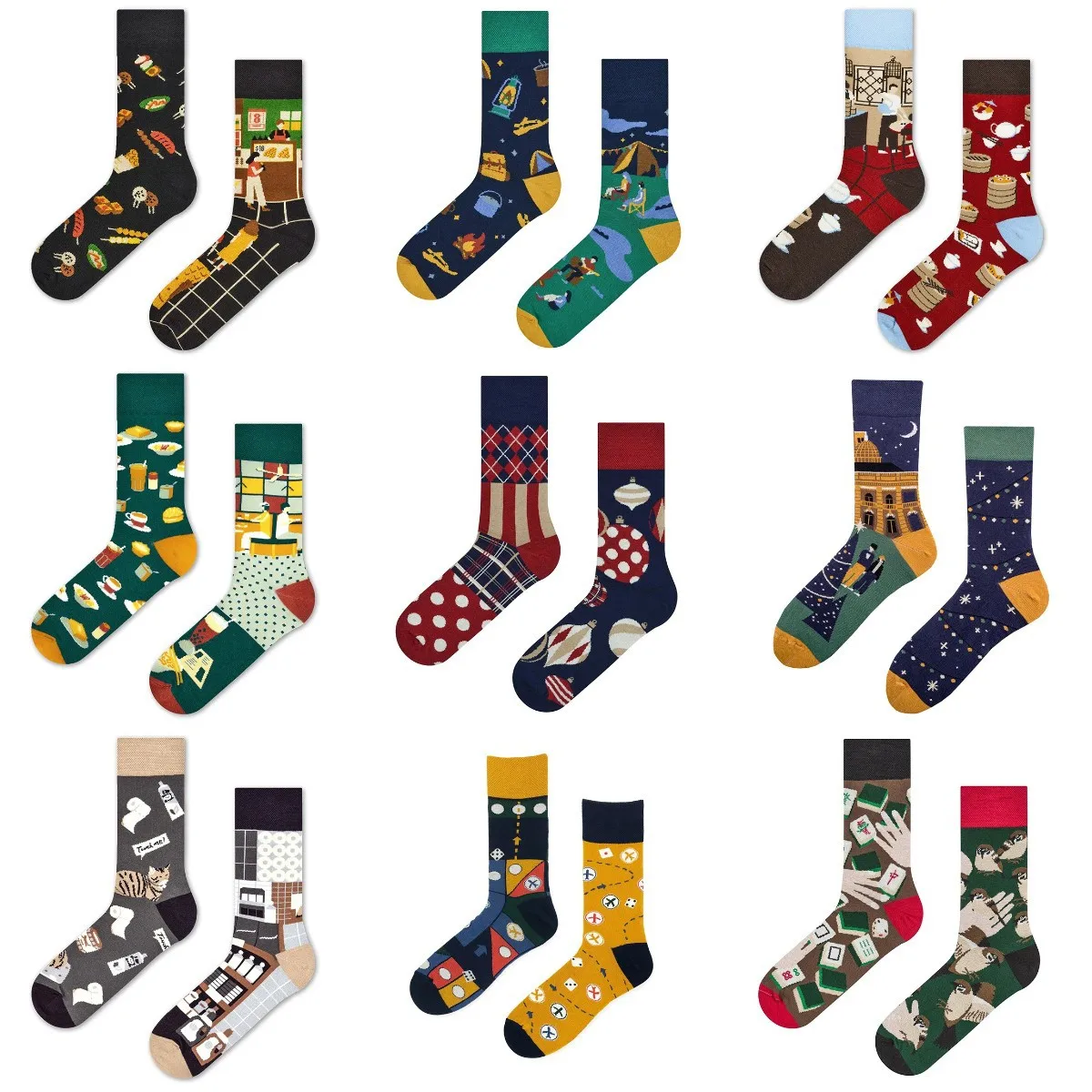 Top Trends: Creative And Fun Cartoon AB Trendy Asymmetric Mandarin Duck Men&#039;s And Women&#039;s Medium High Socks Shoppable Styles