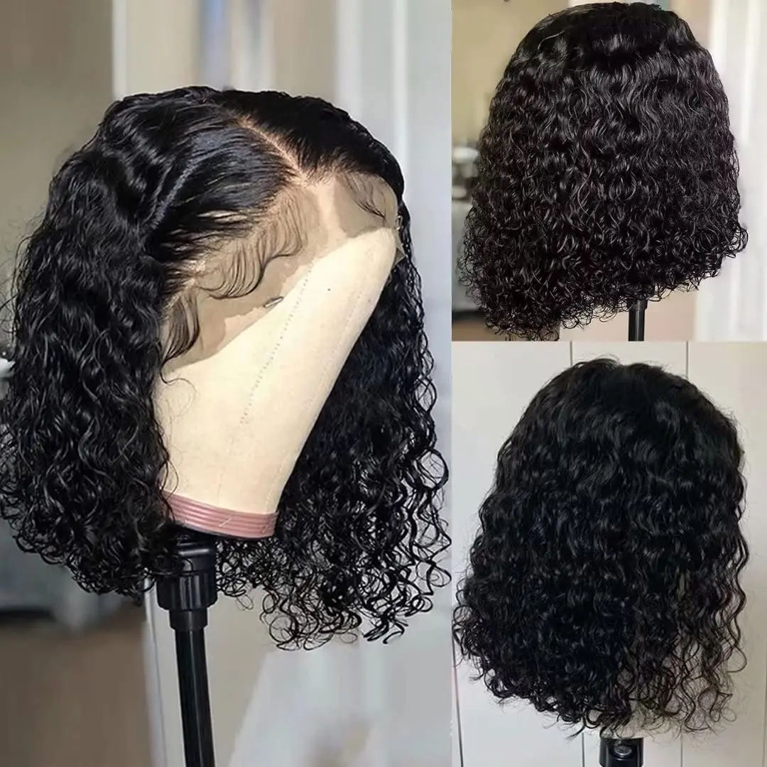 Top Trends: Wear Go Glueless Wig Short Bob Wig Deep Wave Human Hair Wigs Water Wave Frontal Wig Kinky Curly Bob Transparent Lace Front Wig Shoppable Styles