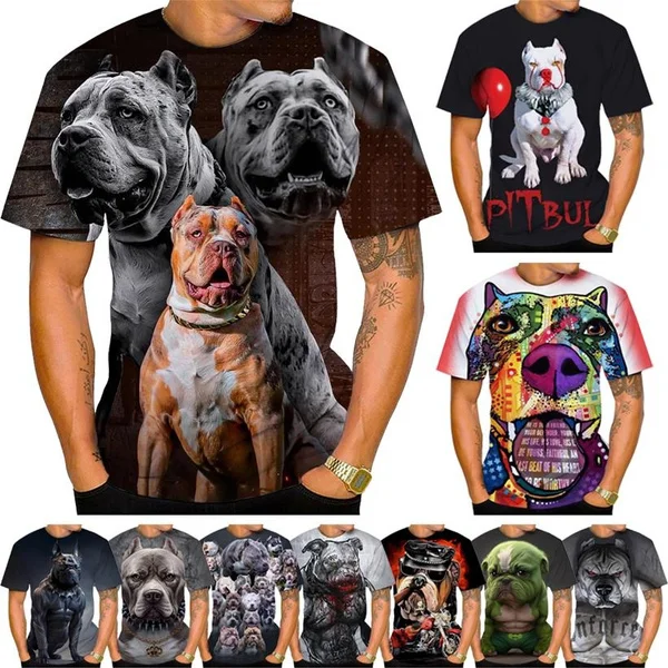 Top Trends: Men&#039;s And Women&#039;s Pet Bulldog Animal Pattern Printed T-Shirt Fashion Funny American Bully Dog 3D Printed T-Shirt Casual Top Shoppable Styles