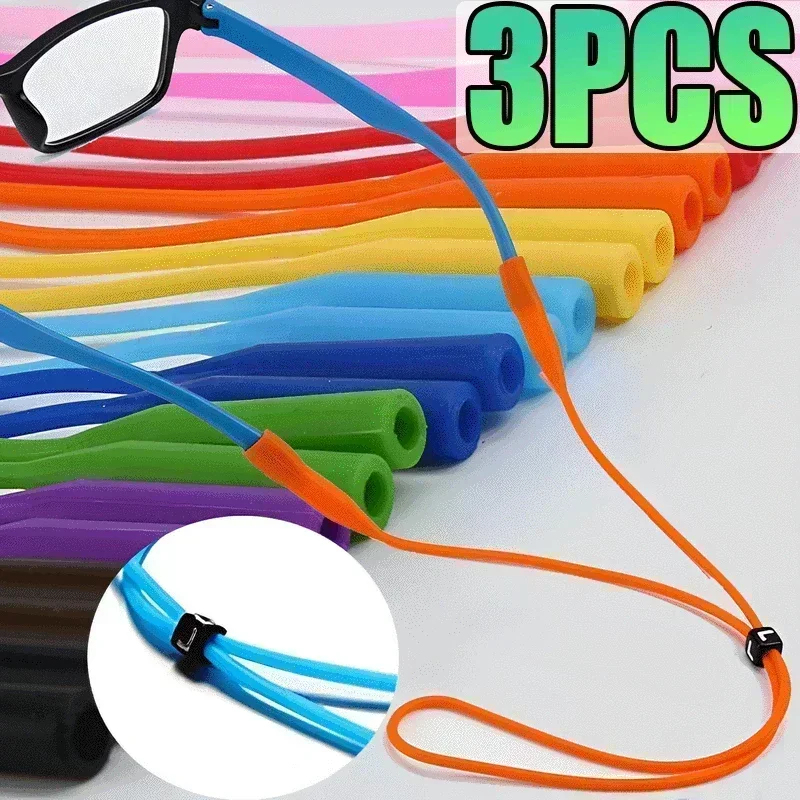 Top Trends: 3 / 1pcs Candy Color Elastic Silicone Eyeglasses Straps Sunglasses Chain Sports Anti-Slip String Glasses Ropes Band Cord Holder Shoppable Styles