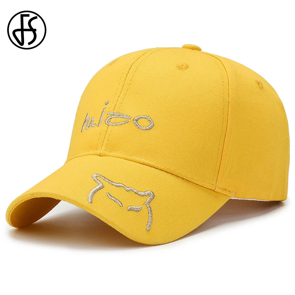 Top Trends: FS Yellow Stylish Women Caps Streetwear Baseball Cap For Men Letter Embroidery Hip Hop Trucker Hats Outdoor Bones Masculinos Shoppable Styles