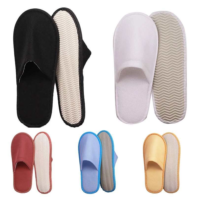 Top Trends: 1Pair Unisex Disposable Slippers Travel Portable Sanitary Slipper Solid Color Universal Home Guest Indoor Slippers Fastshipping Shoppable Styles