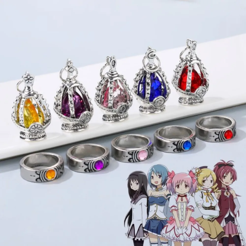 Top Trends: Anime Magic Girl Spiritual Nucleus Alloy Pendant Cosplay Puella Magi Madoka Magica Soul Gem Crystal Necklace Jewelry Accessory Shoppable Styles