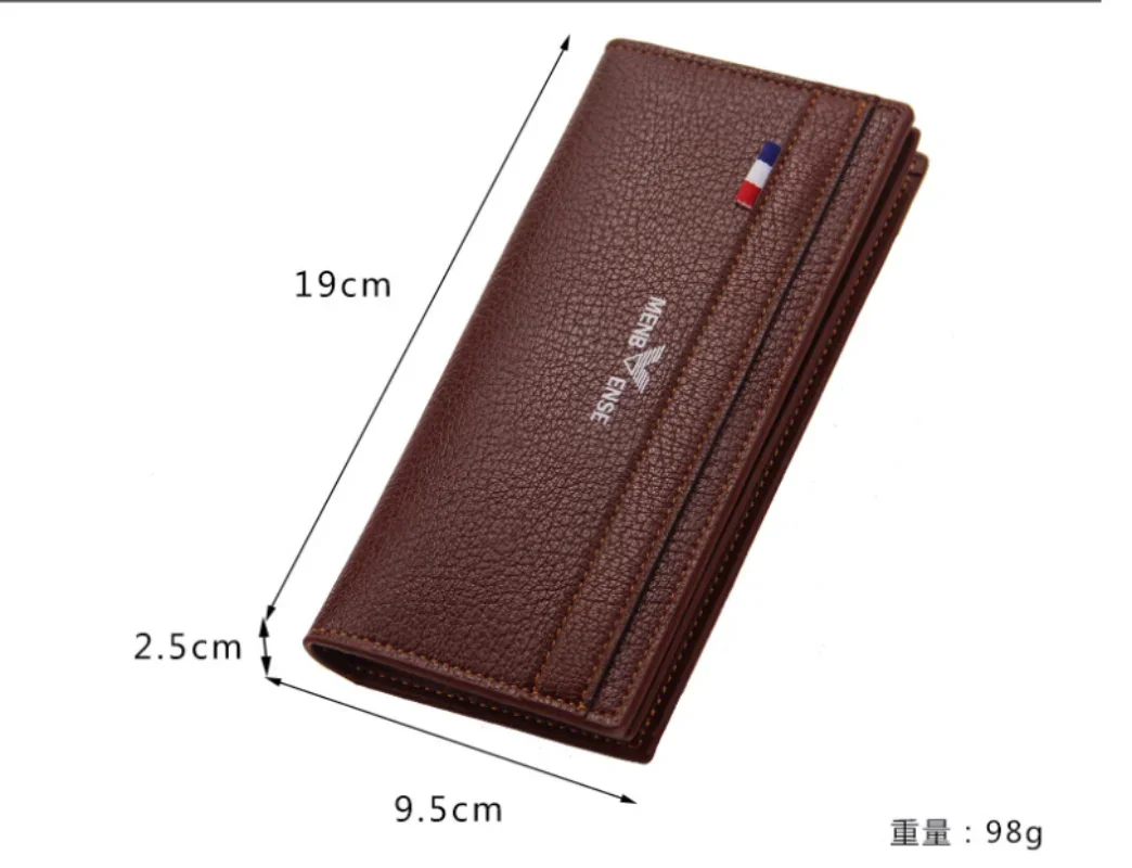 Top Trends: Men's Leather Wallet ID Card Holder Purse Checkbook Long Clutch Bifold Business Money Bag Man Wallets Cartera Hombre Carteras Shoppable Styles - Image 6