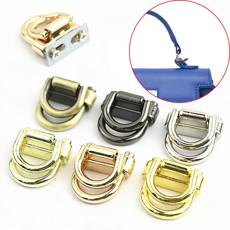 Top Trends: 2pcs / set D Ring Bag Side Clip Buckles Retro Metal Double D Buckle Handbag Chain Handles Connector Bag Strap Hardware Accessories Shoppable Styles