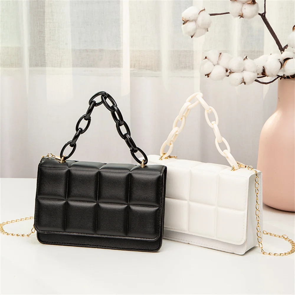 Top Trends: 2024 Pu Leather Shoulder Bags For Women Fashion Texture Black Chain Crossbody Bags Summer Trend Handbags Ladies Square Bag Shoppable Styles