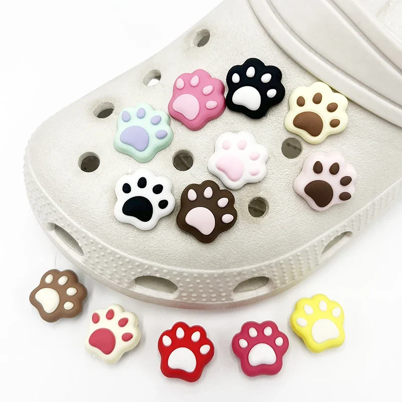 Top Trends: 1Pcs Cute Mini Cat Claw PVC Shoe Charms Sandals Accessories For Wristbands Shoe Buckle Decorations Kid Gift Shoe Clips Badge Shoppable Styles