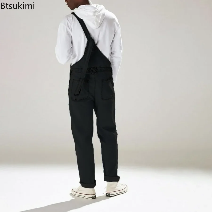 Top Trends: 2024 Men's Denim Jeans Jumpsuit Streetwear Spring Autumn Trendy Strap Pants High Waist Men's One-piece Jeans Trousers Overalls Shoppable Styles - Image 6