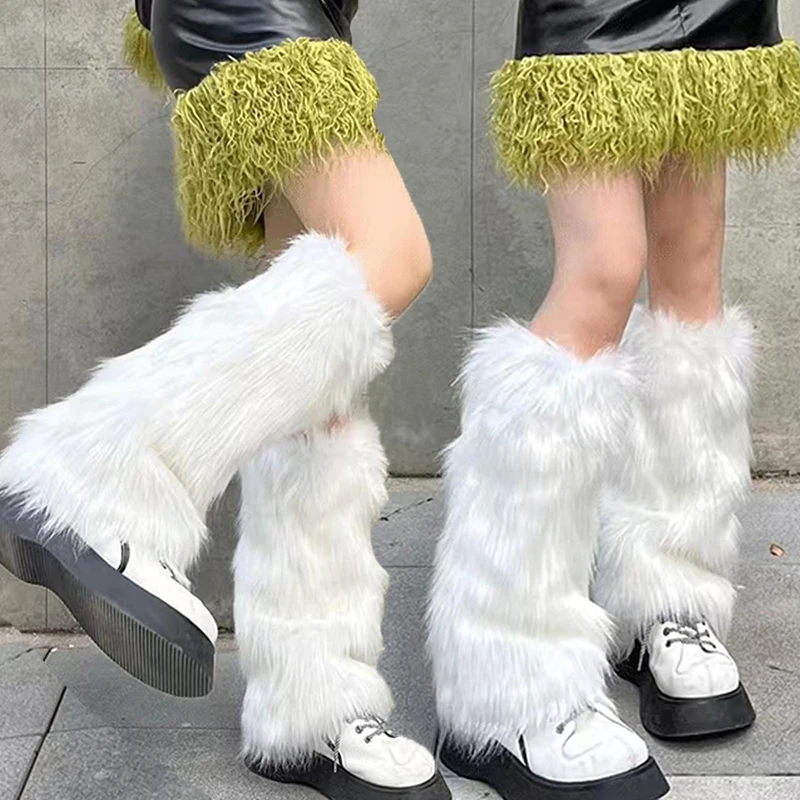 Top Trends: Furry Leg Warmers Fur Socks Women Fur Leg Warmers Jk Boots Socks Girls Boot Cover Harajuku Fur Winter Spice Foot Warming Cover Shoppable Styles