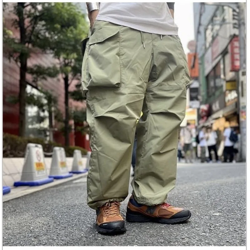 Top Trends: BEAMS NULL Co-branded Men's Casual Pants Japanese Autumn Large Pocket Functional Nylon Drain Loose Drawstring Wide Leg Trousers Shoppable Styles