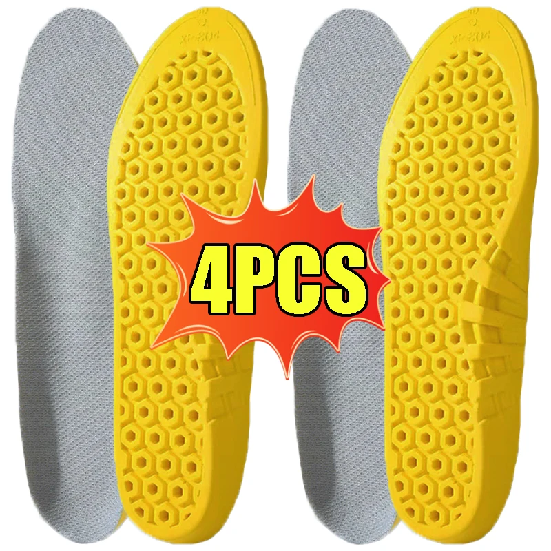 Top Trends: 2Pcs Soft Latex Memory Foam Insoles Women Shock-Absorbing Cushion Inserts Men Orthopedic Feet Care Sports Support Shoe Pads Shoppable Styles